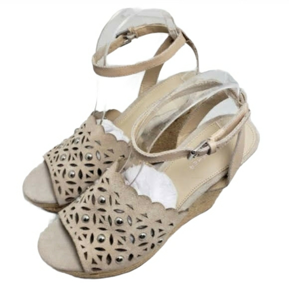 Marc Fisher LTD Hata Cutout Wedge Sandal Sz 8.5M - Picture 2 of 9